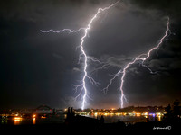 "Lightning Over Yaquina Bay"